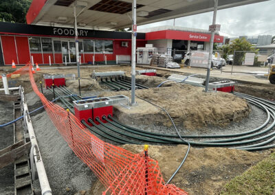 Service station forecourt under construction