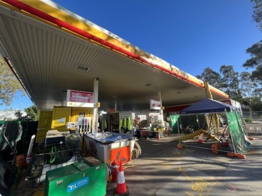 Shell Norwest Fuel tank lining works at Shell Norwest service station