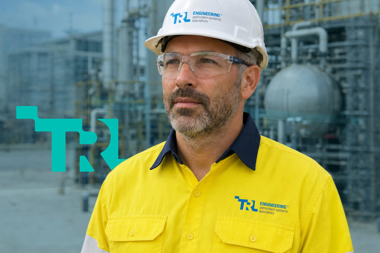 TRL team member at a refinery site