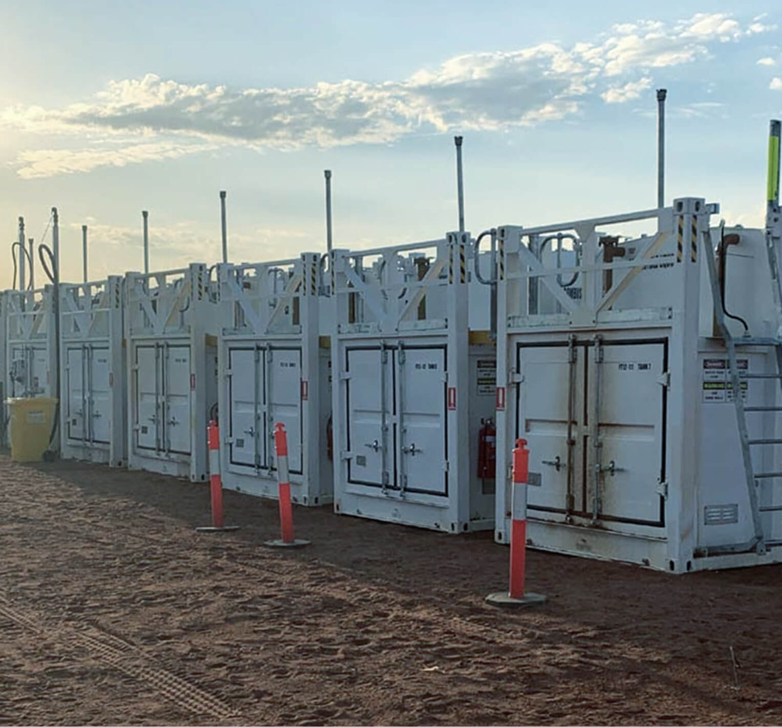 Containerised on-site bulk fuel storage units