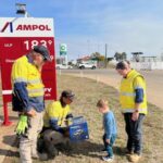 TRL crew outside an Ampol service station