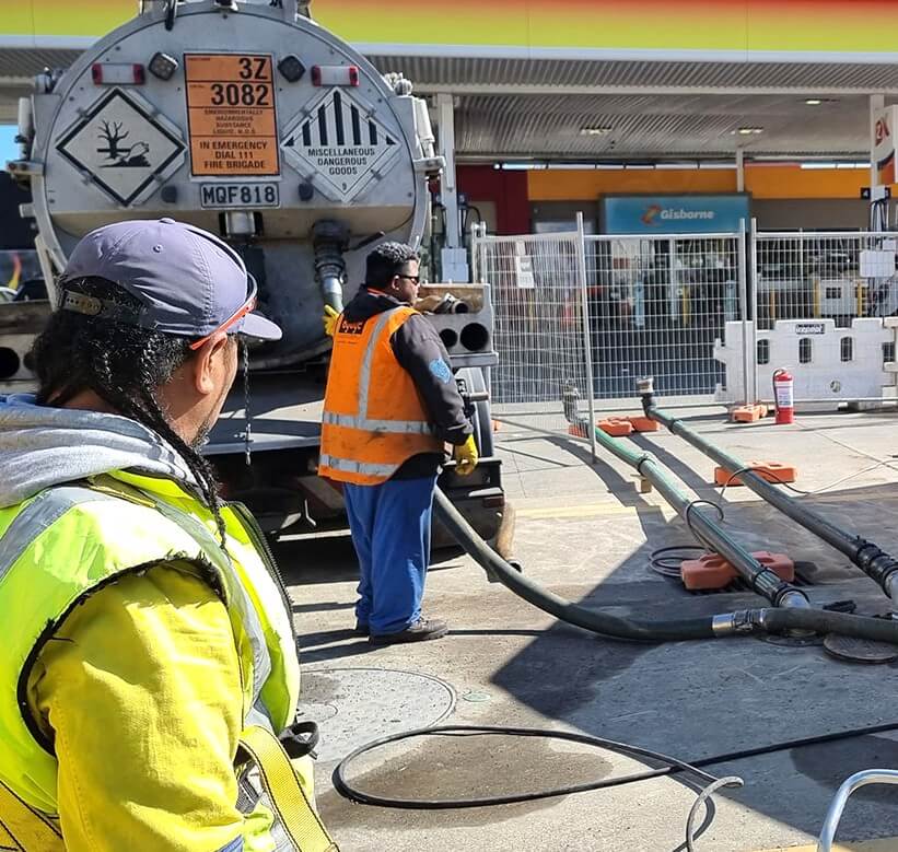 TRL crew performing site upgrades and refuelling